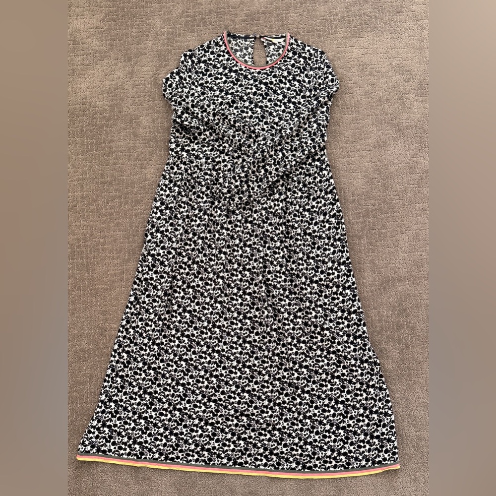 Boden Black and White Patterned Maxi Dress